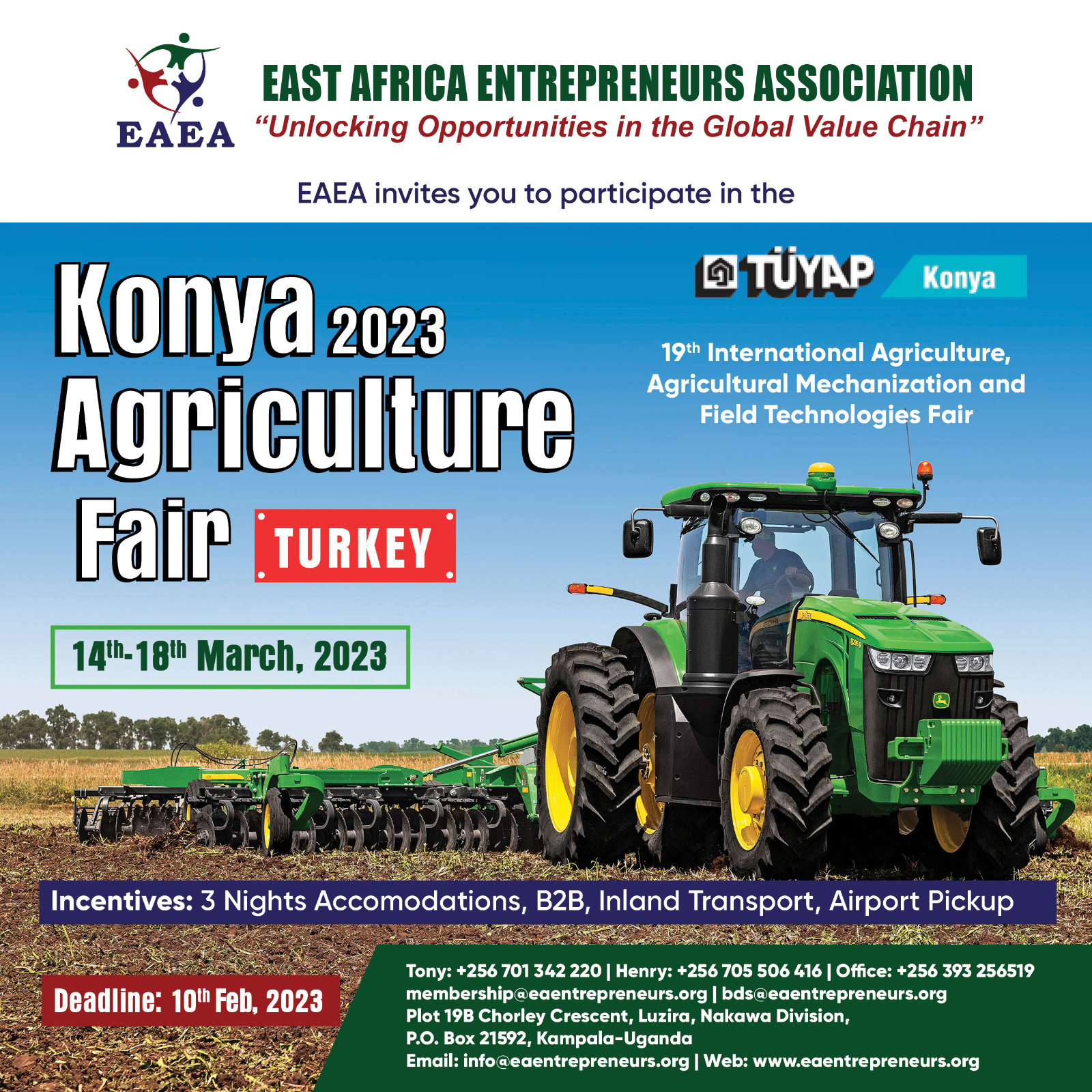 Konya Agriculture 2023 Konya 19th International Agriculture, Agricultural Mechanization And Field Technologies Fair